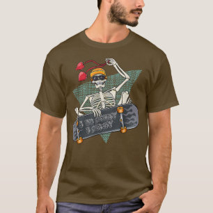 Skeleton Skateboard Heart, Vintage Valentines Skul T-Shirt