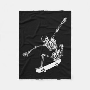 Skeleton Skateboard Skull Halloween Skateboarding Fleece Blanket
