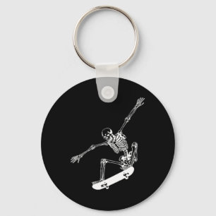 Skeleton Skateboard Skull Halloween Skateboarding Key Ring