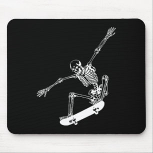 Skeleton Skateboard Skull Halloween Skateboarding Mouse Mat