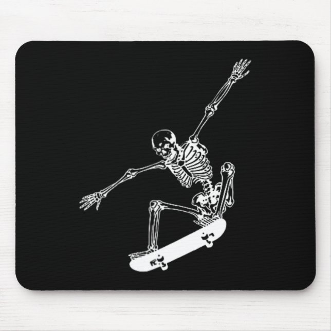 Skeleton Skateboard Skull Halloween Skateboarding  Mouse Mat (Front)