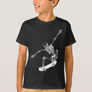 Skeleton Skateboard Skull Halloween Skateboarding  T-Shirt
