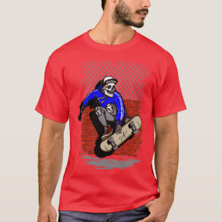 Skeleton Skateboard Wall T-Shirt