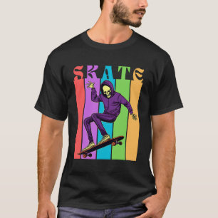 Skeleton Skateboarder Rides The Retro Vibe By King T-Shirt
