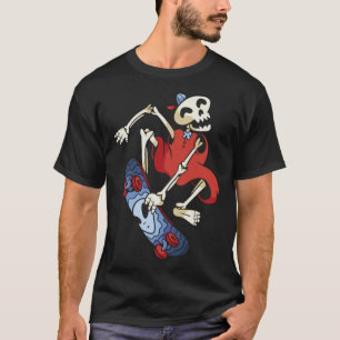 Skeleton Skateboarder Skater Skateboard T-Shirt