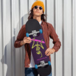 SKELETON SKATEBOARDING 'BONE TO BE WILD' SKATEBOAR SKATEBOARD<br><div class="desc">SKELETON SKATEBOARDING UPSIDE DOWN SKATEBOARD</div>