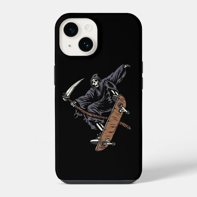 skeleton skateboarding iPhone case (Back)