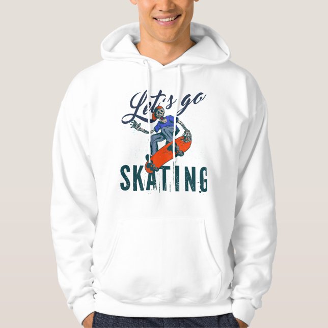 Skeleton Skateboarding T-Shirt | Skate Street Art  Hoodie