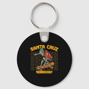 Skeleton skater santa cruz old school retro key ring
