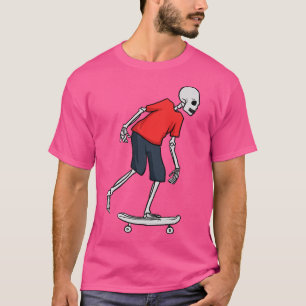 Skeleton Skater Skate Boarding Funny Skateboarder T-Shirt