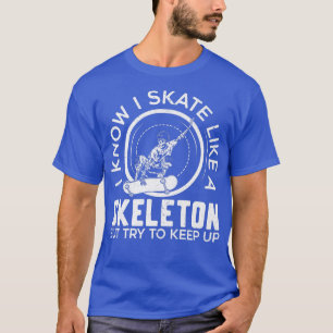 Skeleton Skater Spooky Distressed T-Shirt