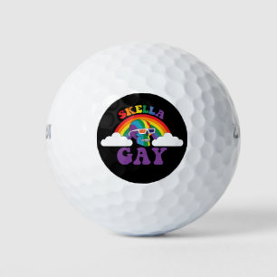 Skeleton Skella Gay Rainbow Pride Month Golf Balls