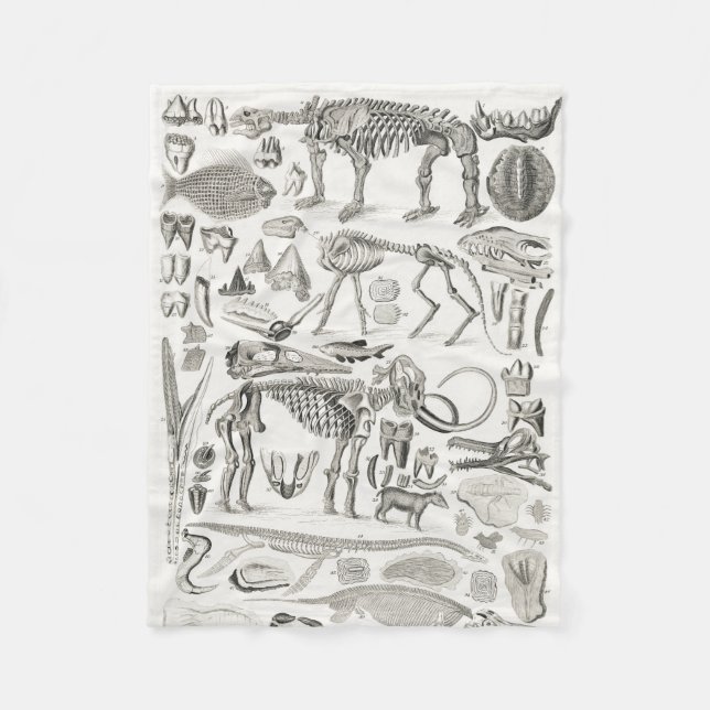 Skeleton Skull Animal Halloween Fleece Blanket (Front)