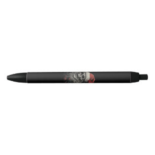 Skeleton Skull Funny Merry Christmas Santa Matchin Black Ink Pen