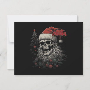 Skeleton Skull Funny Merry Christmas Santa Matchin Invitation