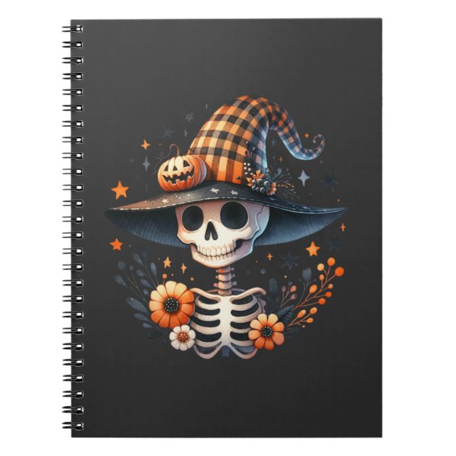 skeleton skull halloween day notebook (Front)