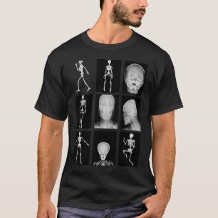 skeleton Skull Human Body XRAYS anatomy Collage  T-Shirt