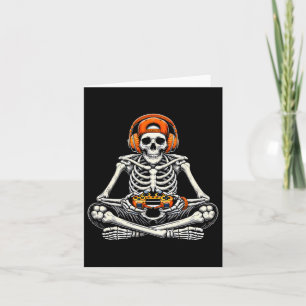 Skeleton Skull Video Game Gamer Men Boys Halloween Card