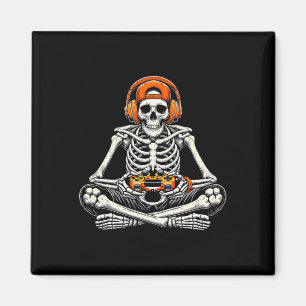 Skeleton Skull Video Game Gamer Men Boys Halloween Magnet