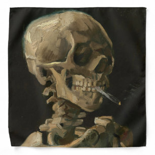 Skeleton Skull with Burning Cigarette Bandana