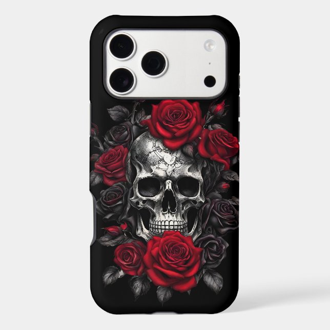 Skeleton Skulls and Roses iPhone / iPad case (Back)