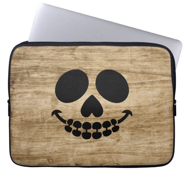 Skeleton smile. laptop sleeve (Front)