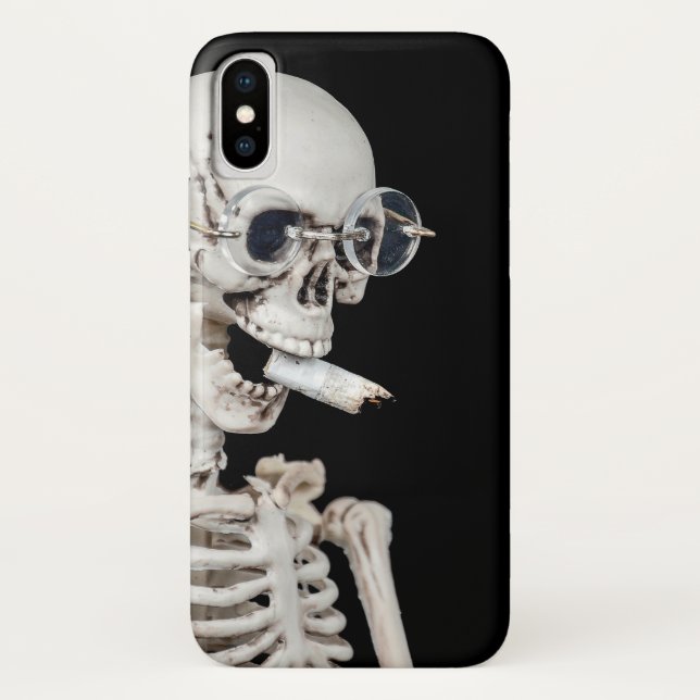 skeleton smoking cigarette butt Case-Mate iPhone case (Back)