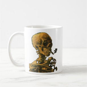 Skeleton Smoking Van Gogh Art Coffee Mug