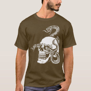 Skeleton Snake Gothic Horror Satanism Occult Devil T-Shirt