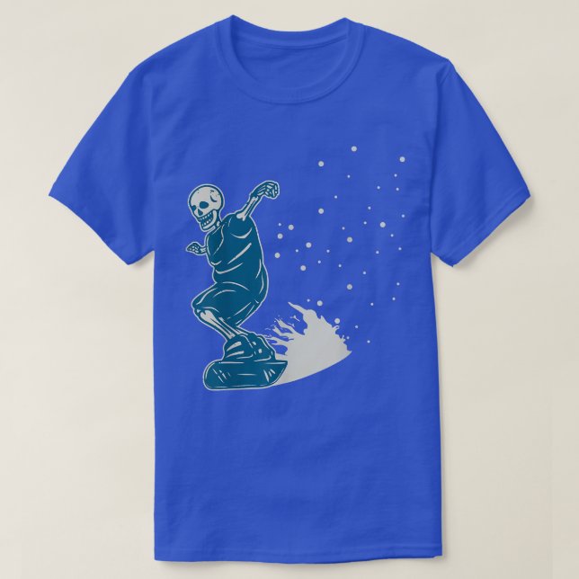 Skeleton Snow Boarding Sliding Sport Snowboarding  T-Shirt (Design Front)