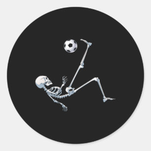 Skeleton Soccer Footll Halloween T Shirt Costume G Classic Round Sticker