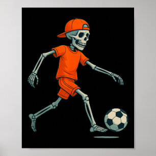 Skeleton Soccer Halloween Costume Funny Footll Men Poster