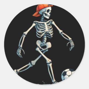 Skeleton Soccer Halloween Costume Funny Men Boys K Classic Round Sticker
