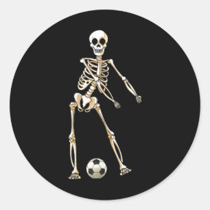 Skeleton Soccer Halloween Flossing Dance Cosplay Classic Round Sticker