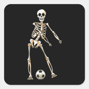Skeleton Soccer Halloween Flossing Dance Cosplay Square Sticker