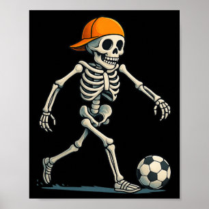 Skeleton Soccer Halloween Lazy Costume Funny Men B Poster