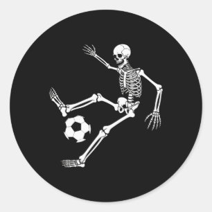 Skeleton Soccer Player Halloween Costume Enthusias Classic Round Sticker