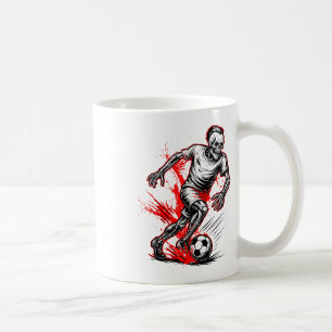 Skeleton Soccer Player - Spooky Halloween Ghost Coffee Mug