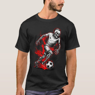 Skeleton Soccer Player - Spooky Halloween Ghost T-Shirt