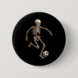 Skeleton Soccer Retro Halloween Costume Funny Men  6 Cm Round Badge