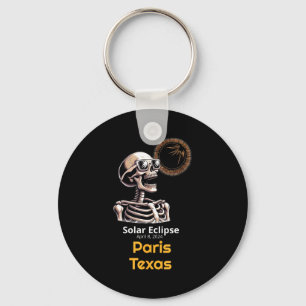 Skeleton Solar Eclipse Paris Texas Key Ring