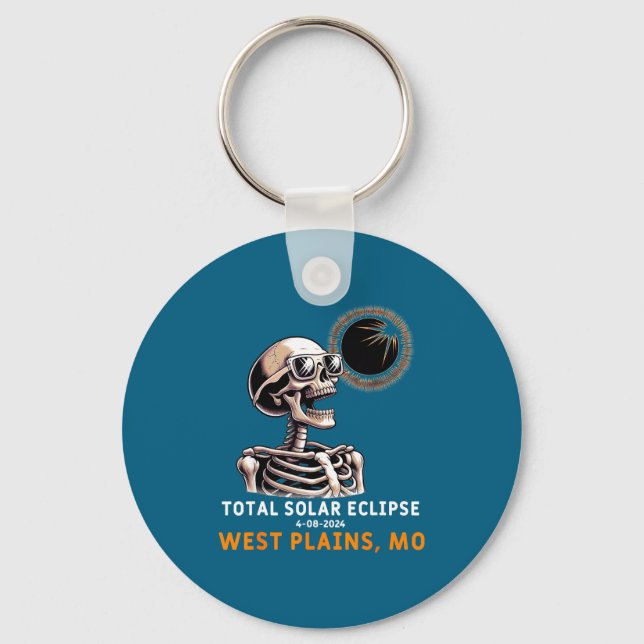 Skeleton Solar Eclipse West Plains Key Ring (Front)