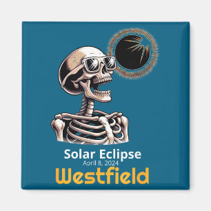 Skeleton Solar Eclipse Westfield Indiana Magnet