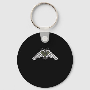 Skeleton Spider Heart Key Ring