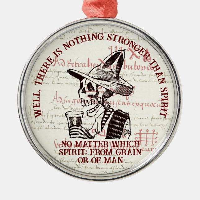 Skeleton Spirit Strong Xmas Ornament (Front)