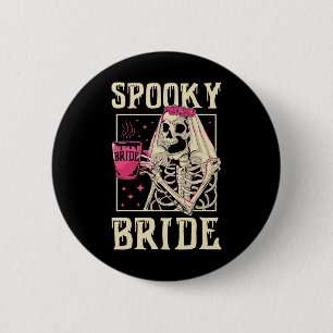 Skeleton Spooky Bride Wedding Chelorette Halloween 6 Cm Round Badge