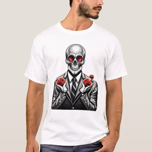 Skeleton sprouting flowers T-Shirt (Front)