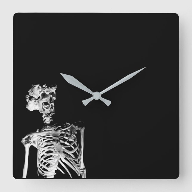 Skeleton Square Wall Clock (Front)