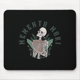 Skeleton Stoic Philosophy Latin Quote Memento Mori Mouse Mat