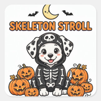Skeleton Stroll Sticker — Dalmatian Skeleton Costu